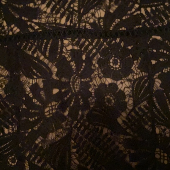 Black lace cocktail midi dress with ruffles - Picture 5 of 12